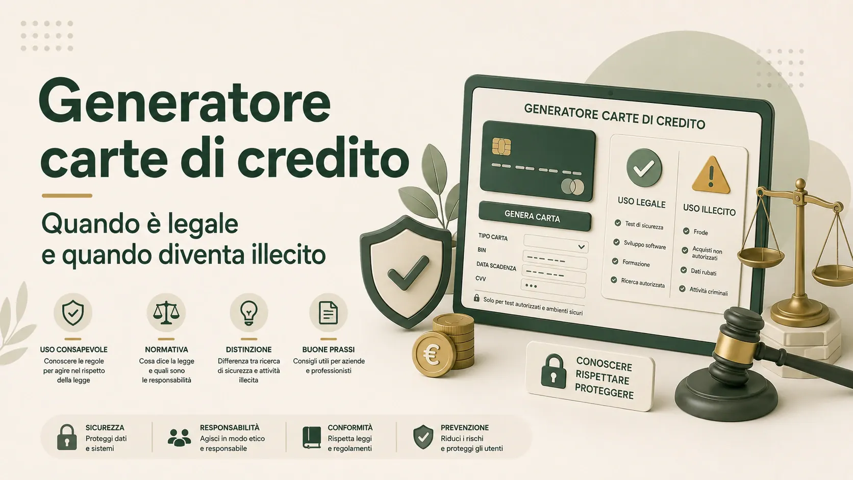 Generatore carte di credito: test legale o rischio di illecito?