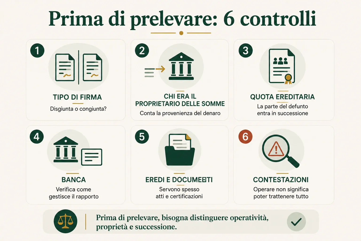 Controlli da fare prima di prelevare da un conto cointestato dopo la morte