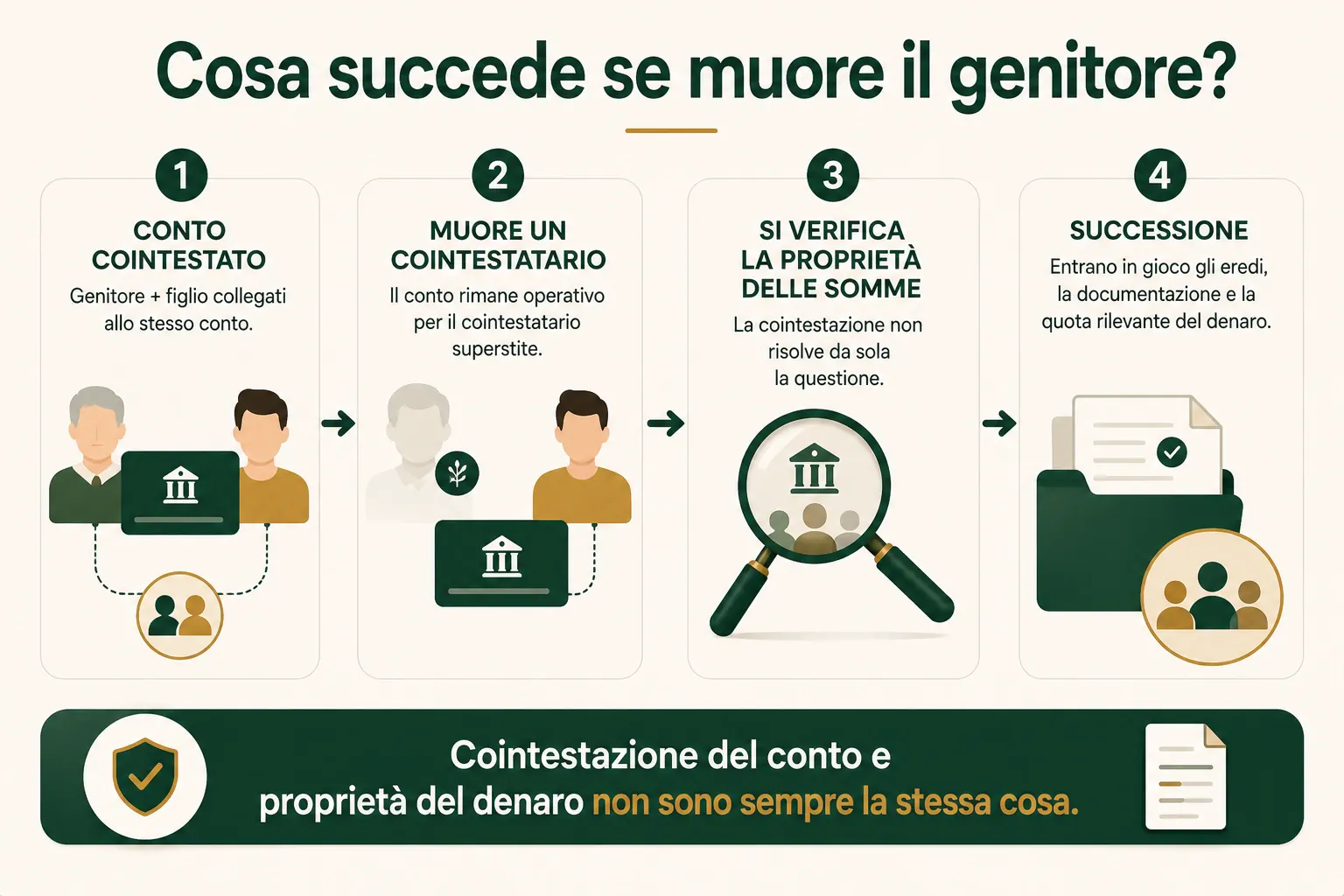 Cosa succede al conto cointestato alla morte del genitore