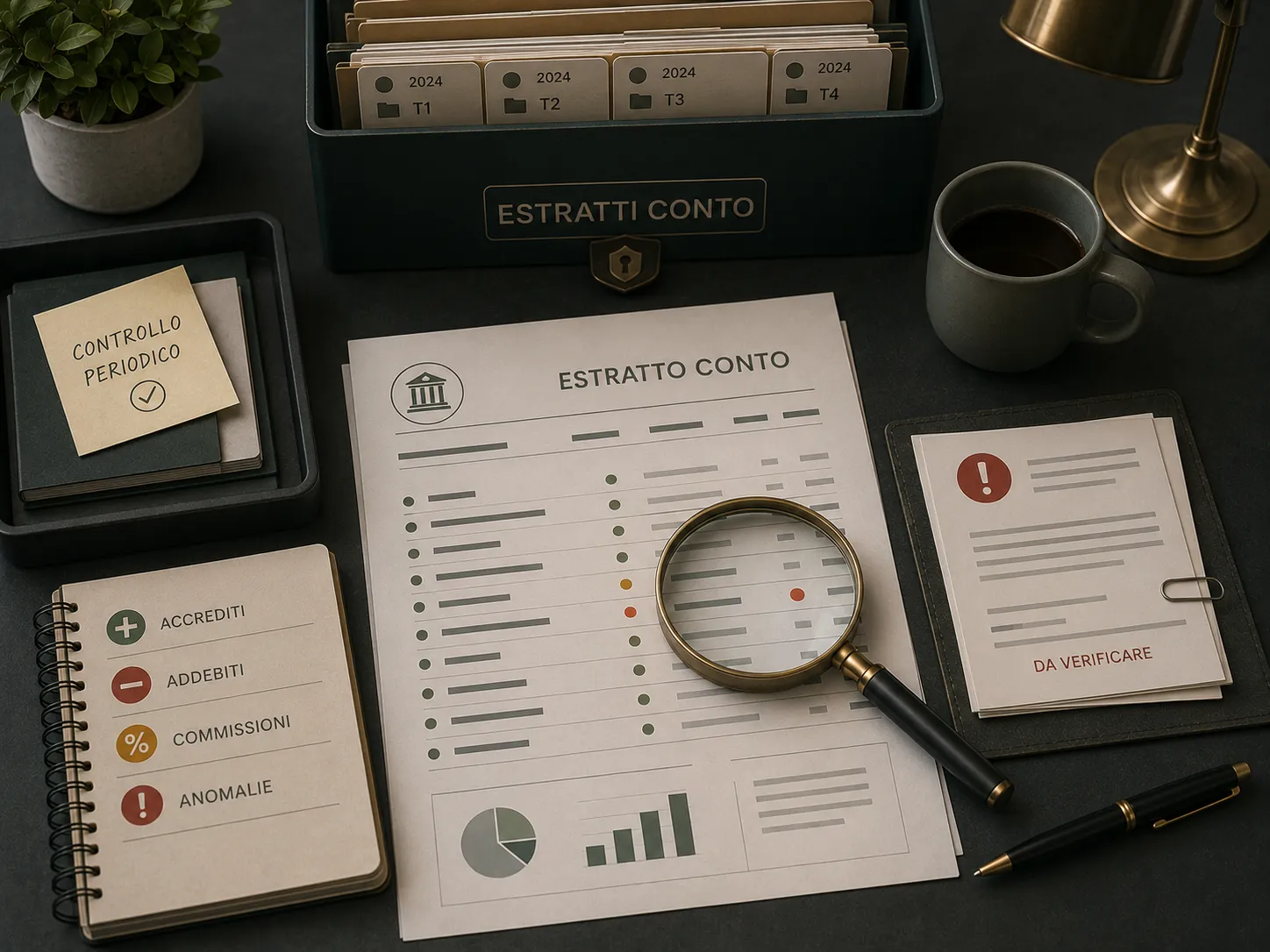 Controllo periodico di saldo, movimenti e commissioni nell’estratto conto