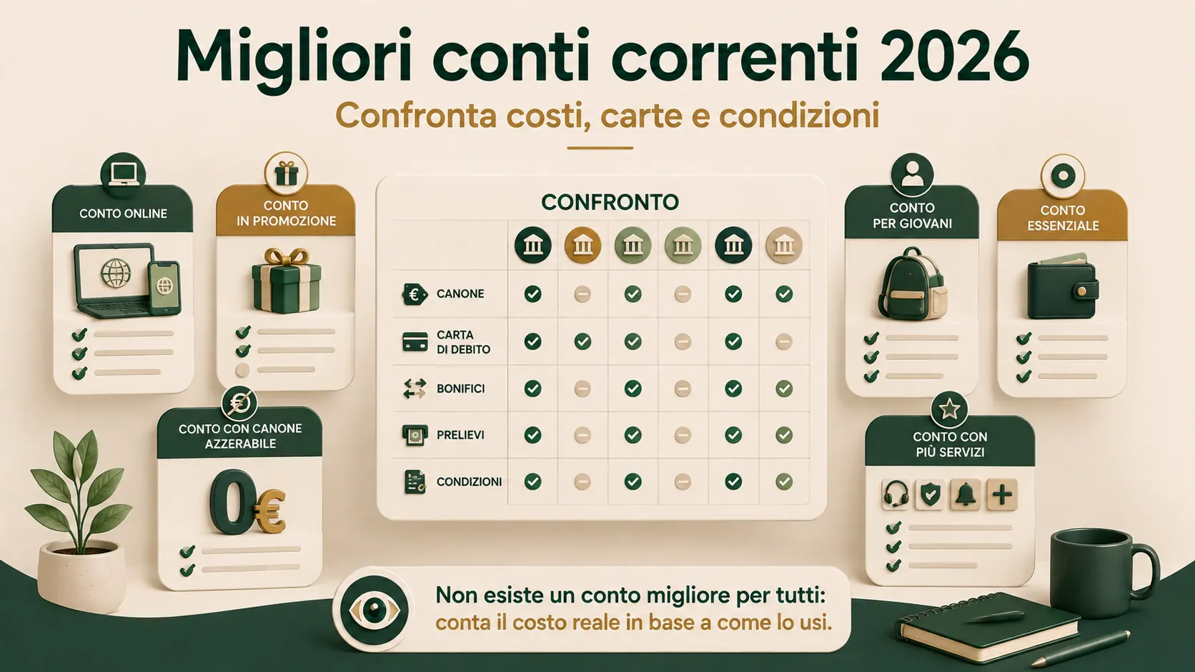 Migliori conti correnti 2026: quale conviene per il tuo uso?