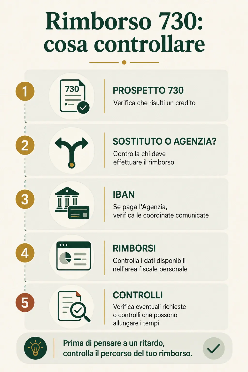Checklist dei controlli da fare per verificare il rimborso 730