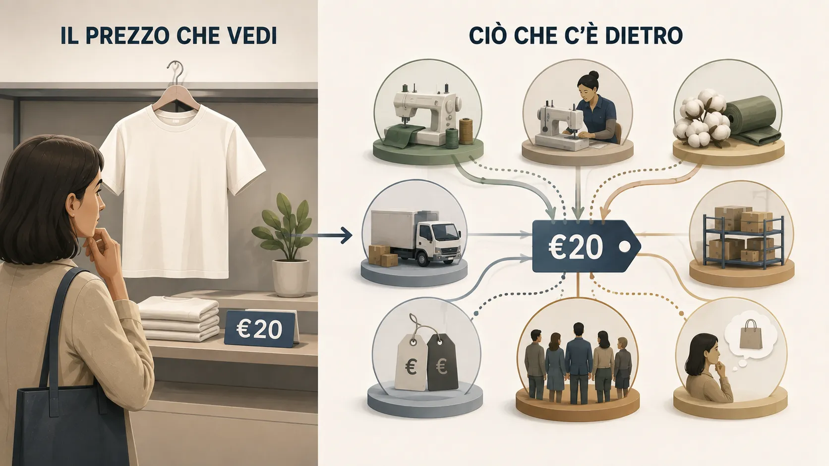 Il prezzo visibile di un prodotto e i fattori economici che possono influenzarlo