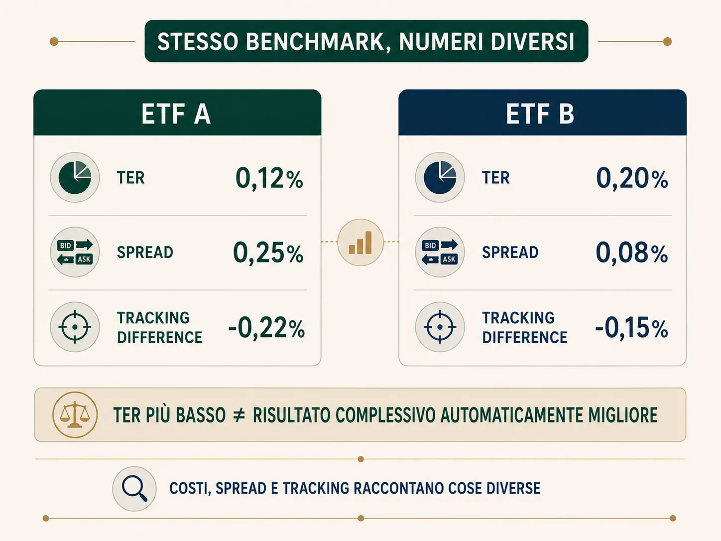Esempio didattico: TER più basso non significa automaticamente replica o costo complessivo migliore