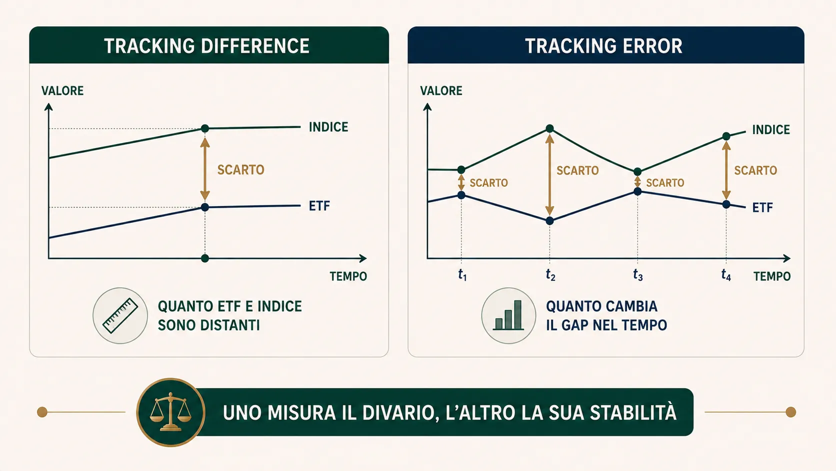 Tracking difference e tracking error: ampiezza del gap e variabilità nel tempo