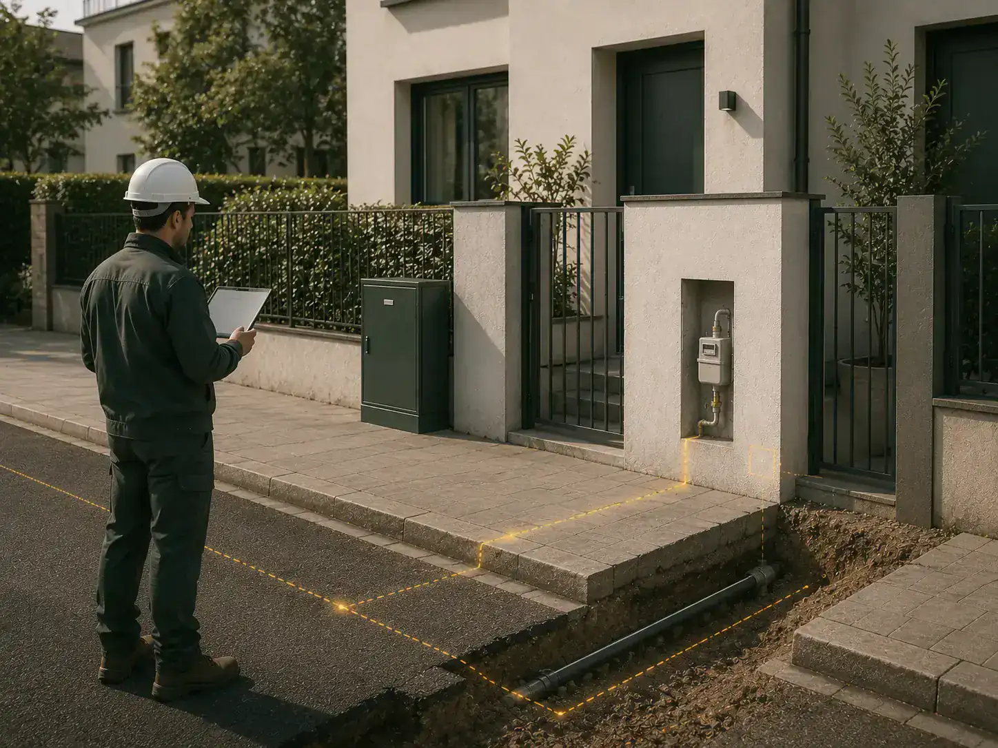 Il sopralluogo serve a valutare percorso, scavi e posizione del punto di riconsegna prima del preventivo di allaccio gas