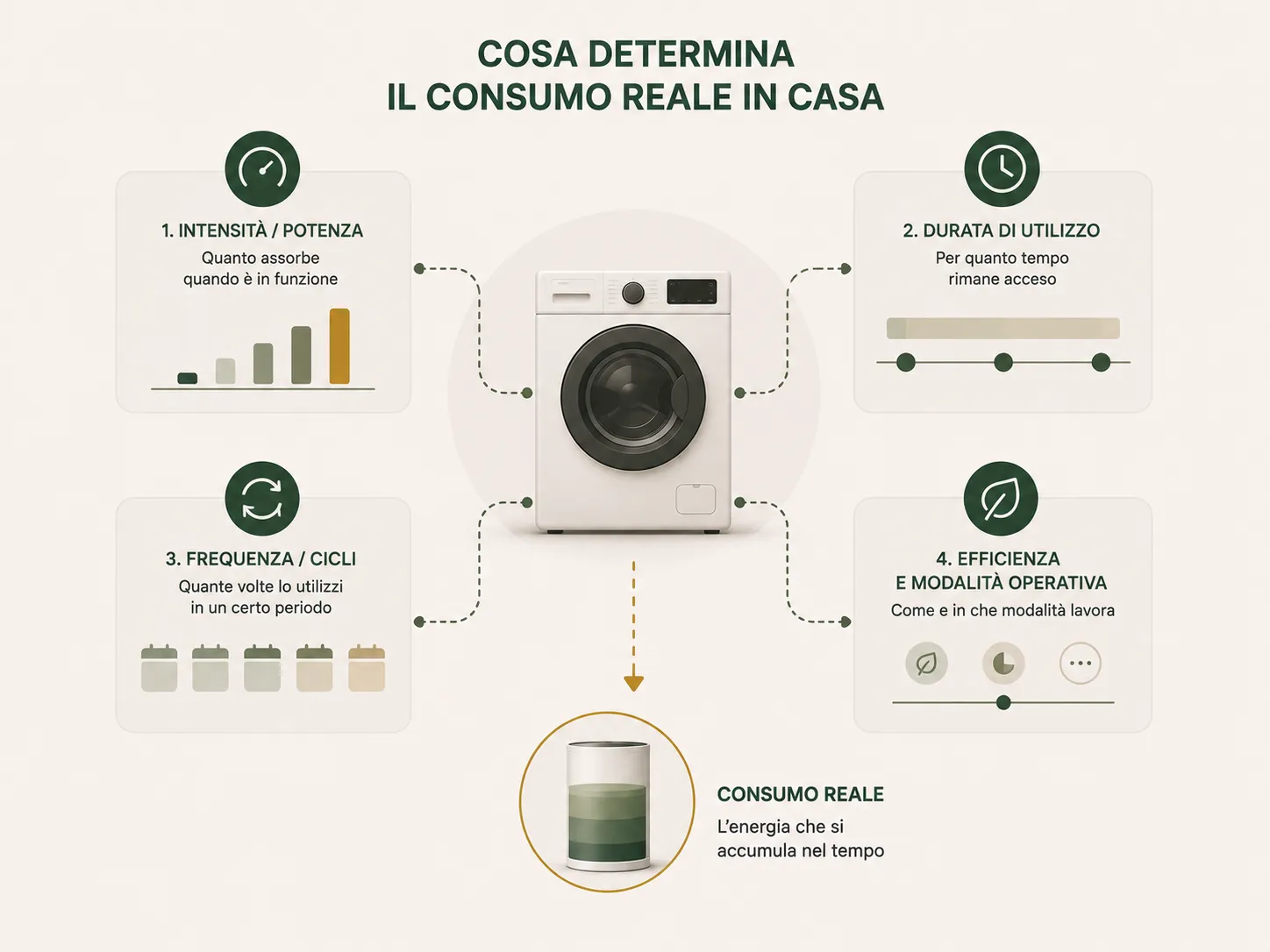 Fattori che determinano il consumo reale di un elettrodomestico