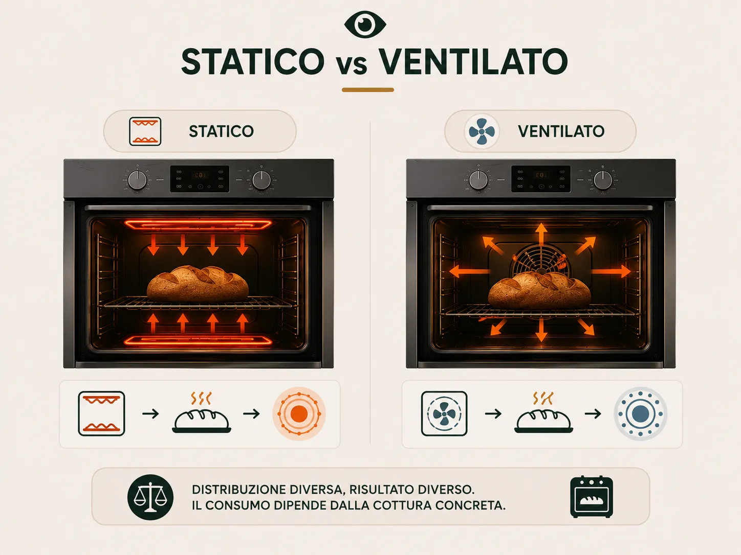 Distribuzione del calore nel forno statico e ventilato e possibile effetto sul consumo del ciclo