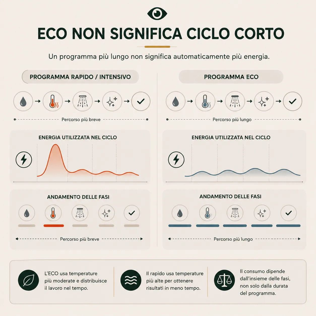 Il programma Eco può durare più a lungo ma usare meno energia grazie a un profilo di riscaldamento ottimizzato