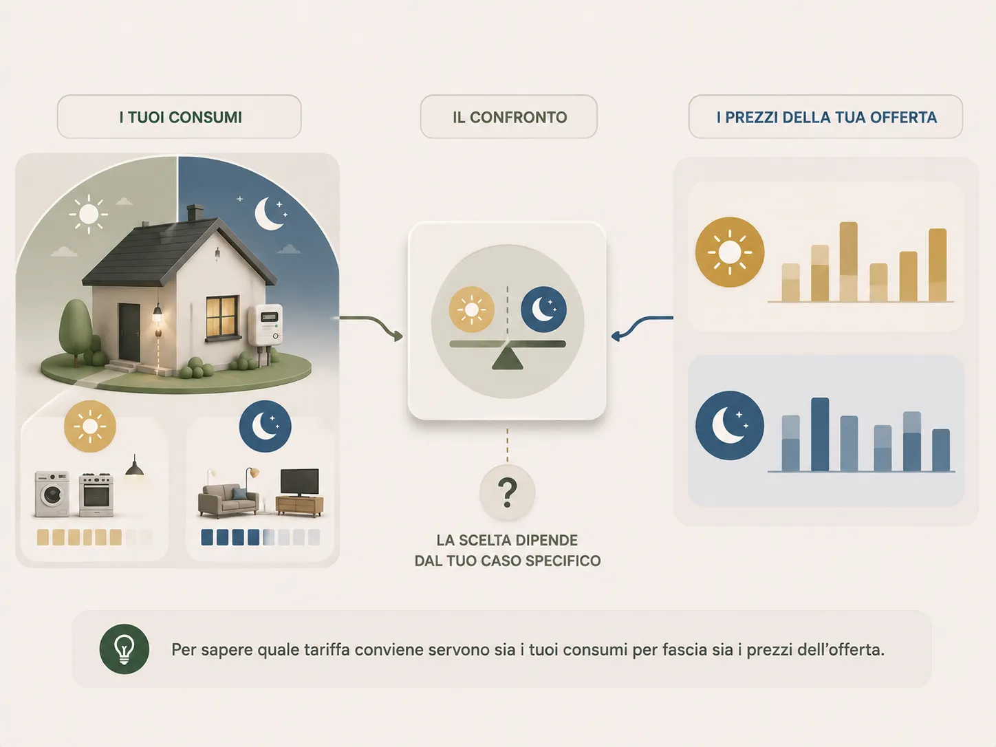 Confronto tra distribuzione dei consumi e prezzi per valutare monoraria e bioraria